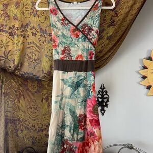Floral Surplice Dress